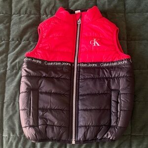 Calvin Klein Red and Black Quilted Vest